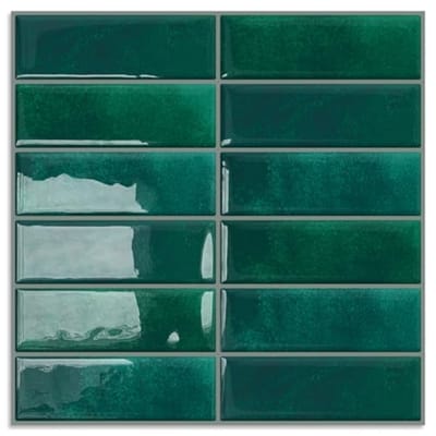 Plaktegels Muurtegels voor Keuken en Badkamer - 10 Vellen (30,5 x 30,5 cm) - Donkergroen
