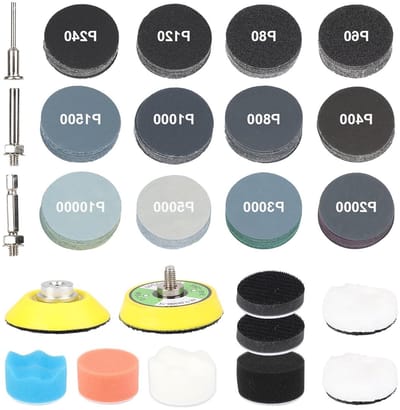 Dailygoody - Schuurdiscs Set - 193-delige Set met Polijstadapter - Voor Auto, Hout, Metaal - DIY Gereedschap - Geschikt voor Diverse Oppervlakken - In...