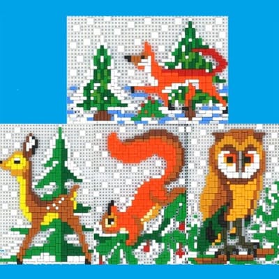 Stickit bosdieren in de sneeuw, 4-in-1, ca. 2.300-delig