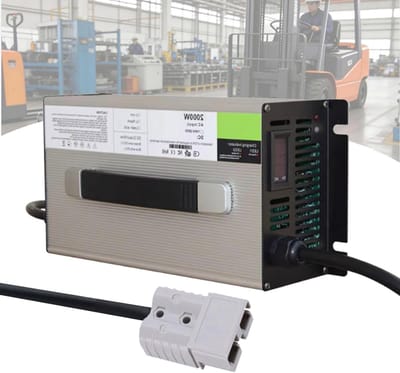 Acculader - Batterijlader - Heftruck Opladen - Intelligente 3-fasen Laadmodus - 48V 30A - Zilver