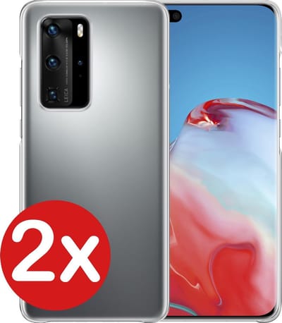 Hoesje - 2 Stuks - Geschikt voor Huawei P40 Pro - Sterk & Shockproof - Telefoonhoes - Back Cover - Case Siliconen - Telefoon Hoes - Transparant