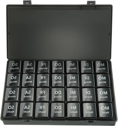 Tabletten Organizer voor 7 Dagen - Voorkom Verlies met 4 Compartimenten voor Kinderen en Ouderen - Waterdichte Medicijnbox voor Ochtend, Middag en Avond