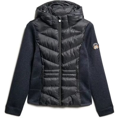 Superdry - Gebreide Hybrid Storm jas met capuchon - Dames - Gewatteerde jassen