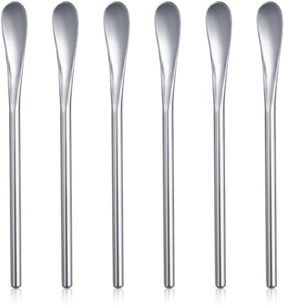 Dailygoods- Roerstokken 6 Stuks - Roestvrij Staal - Herbruikbaar - Koffie/Thee Roerstaafjes - Antiroest - Vaatwasmachinebestendig - Cocktaillepels