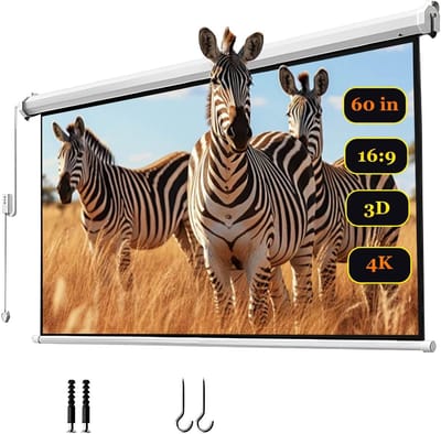 Elektrisch Projectiescherm - Gemotoriseerd Scherm - Thuisbioscoop Ervaring - Automatische Bediening - 60 Inch 16:9 - Wit