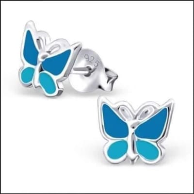 Aramat Jewels - Oorbellen - Zilveren vlinder oorbellen meisje - paars