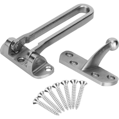 Serrure antivol en acier inoxydable, verrou de sécurité pour porte d'hôtel ou maison(Nickel brossé )