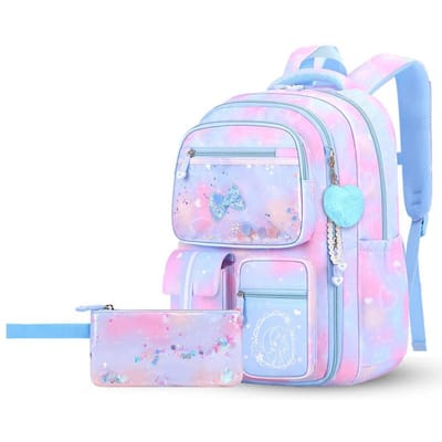 Meisjes 3-delige Schoolrugzak Set Zoet Schattig Grote Capaciteit Rugbescherming Lichtgewicht Kinderen Basisschoolleerling Schoudertas