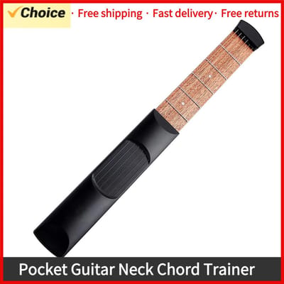 6 Snaar 6 Fret Model Draagbare Zakgitaar Hals Akkoorden Trainer Sapele Hout Gitaar Oefenhulpmiddel Voor Trainer Beginner Zwart