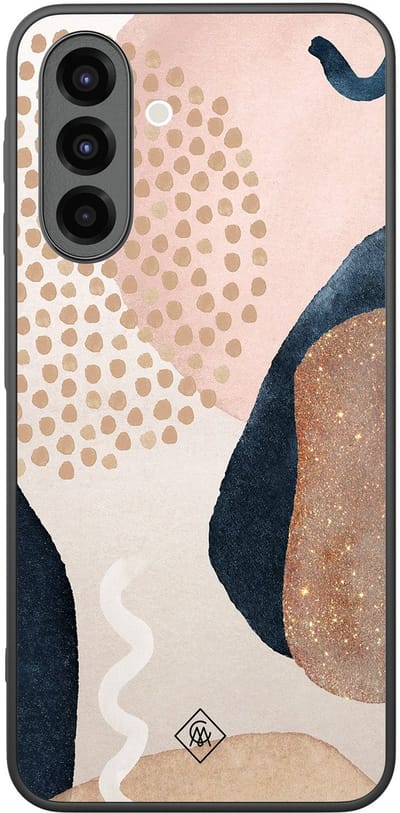 Casimoda® hoesje - Geschikt voor Samsung Galaxy A26 - Abstract Dots - Zwart TPU Backcover - Geometrisch patroon - Bruin/beige