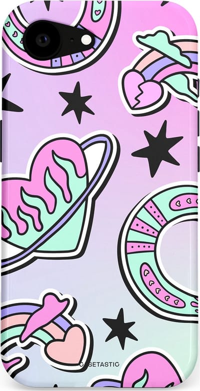 Casetastic Hoesje Geschikt voor Apple iPhone 16e Magsafe - Stijlvolle Beschermende Duo-layer Case - Paarse Droomwereld