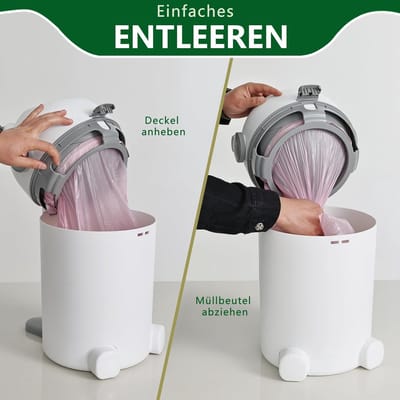 Luieremmer - Wit/Grijs - Schattig Beren-Design - Eenvoudige Eénhandige Bediening - Voor Babykamers