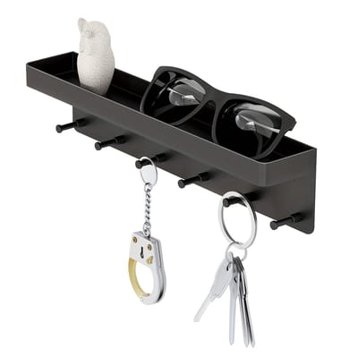 Sleutelrekje - Zelfklevend - Sleutelhouder - Sleutelkastje - Sleutelbakje - Modern - Sleutelbord - Zwart