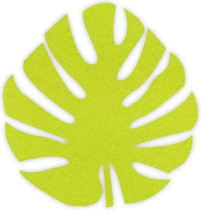 Monstera blad vilt onderzetter - Lichtgroen - 6 stuks - Ø 9,5 cm Rond - Glas onderzetter - Cadeau - Woondecoratie - Woonkamer - Tafelbescherming - Onderzetters Voor Glazen - Keukenbenodigdheden - Woonaccessoires - Tafelaccessoires