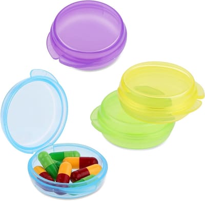Compacte en Schattige Pillendoos voor Dagelijks Gebruik, Mini Organiser voor Medicijnen en Oordopjes, Ideaal voor Reizen en Opbergen, 4 Stuks