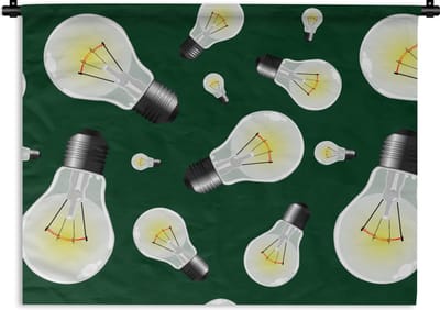 Wandkleed - Wanddoek - Lampen - Patronen - Licht - 60x45 cm - Wandtapijt