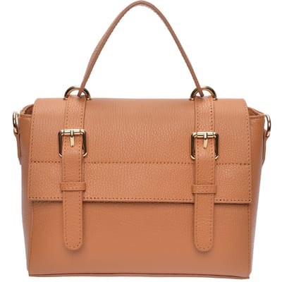 Anna Luchini Brown Rundleer Tas