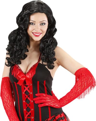 Widmann - Pruik, Jessica Zwart - Zwart - Carnavalskleding - Verkleedkleding