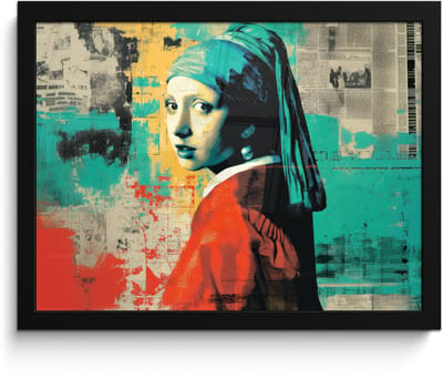 Poster in lijst - Fotolijst 40x30 cm - Posters - Klassiek - Pareloorbel - Streetartstijl - Kleurrijk - Posterlijst zwart - Decoratie - Wanddecoratie woonkamer - Muurdecoratie slaapkamer