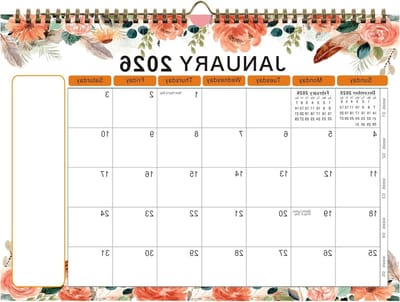 Wandkalender 2026 - Jaarplanner - Afspraken Plannen - Vakantieherinneringen - 305 cm x 215 cm - Bloem