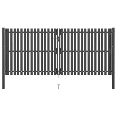 vidaXL - Tuinpoort - staal - 400x150 - cm - antraciet