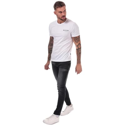 Duck and Cover Maylead katoenen denim jeans voor heren, vervaagde kleur, slim fit (Zwart)