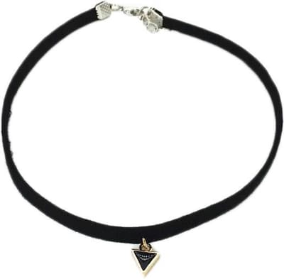 Korte choker ketting 30 cm + 5 cm verstelbaar met driehoek goudkleur