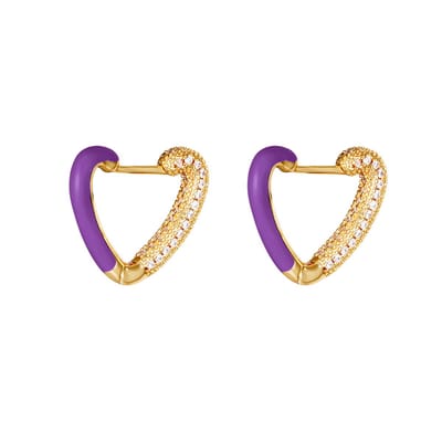 orring in hartvorm wit met kristallen| oorbellen | Cadeau voor haar | Tieners | Moederdag|Valentijnsdag