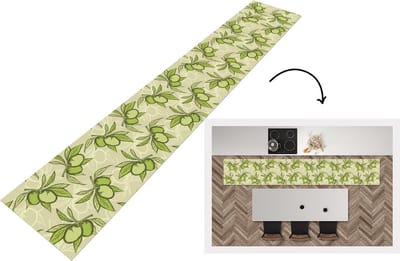Keukenloper - Loper keuken - Olijf - Bladeren - Vegan - Design - Vintage - 300x50 cm - Keukenloper vinyl