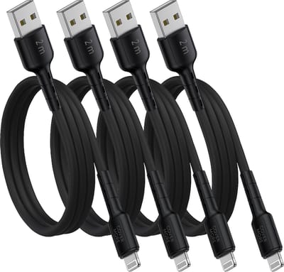 Voordeelpak oplaadkabels geschikt voor iPhone kabels - Usb naar Lightning - 4 stuks - 2 meter - Lang - Zwart