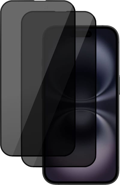 2x Privé Screenprotector geschikt voor Apple iPhone 16 Screenprotector - Privacy Beschermglas - Privacy Proteqt+