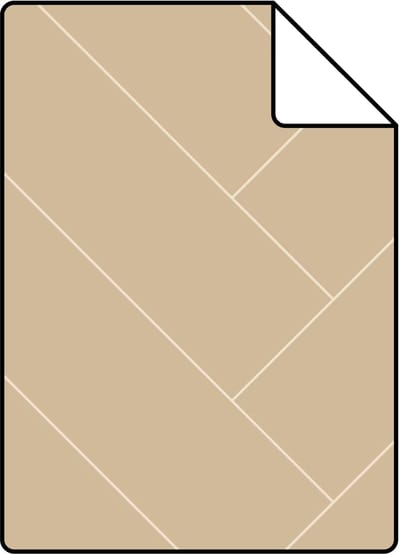 Proefstaal ESTAhome behang visgraat-motief donker beige - 26.5 x 21 cm - 139781-S