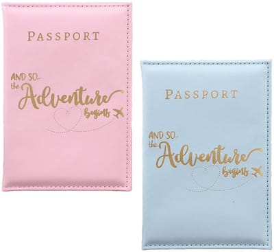 Cosensi - PU Leather Passport Case - Passporthouder - Dubbel - Blauw - Beschermhoes - Ideaal voor reizen - Voor paspoorten en tickets