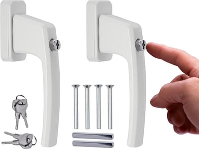 Afsluitbare raamgrepen Wit Aluminium (2 stuks) Inbraakveilig en Veilig