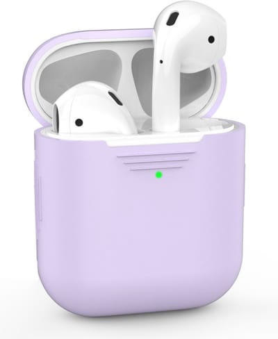 Coverup Hoesje - Geschikt voor AirPods 1 & 2 Hoesje - Coverup Siliconen Case - Paars