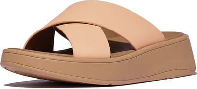 FitFlop Dames sandalen F-Mode Leather Flatform Cross Slides FW5