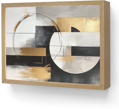 Wandlamp 40x30 cm - Oplaadbaar - Abstract - Goud - Zilver - Vormen - Aesthetic - Wandlampen binnen woonkamer - Slaapkamer lamp - Decoratieve nachtlamp - Vloerlamp draadloos
