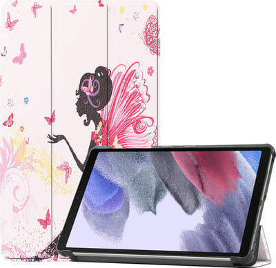 Hoesje - Geschikt voor Samsung Galaxy Tab A7 Lite - Dun & Stevig - Hardcover Book Case - Trifold Bookcase Hoes - Hard Cover - Tablethoes - Elfje