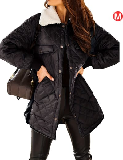 Livano Winterjas - Parka Dames Winterjas - Winter - Volwassen - Zwart - Maat M