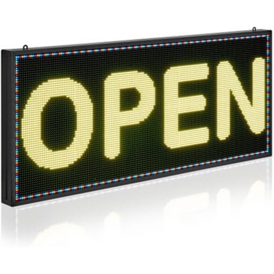 VEVOR programmeerbaar LED-bord P6 Full Color flexibel digitaal scrollpaneel, DIY-displaybord met aangepast tekstpatroon en GIF- en Bluetooth-appbediening (990 x 412 mm)