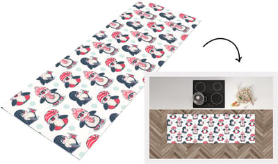 Keukenloper - Loper keuken - Schaatsen - Patronen - Pinguïn - 150x50 cm - Keukenloper vinyl
