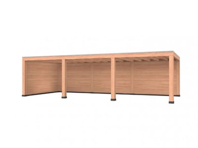 Douglas overkapping, 900 x 400, met achterwand en zijwand, Westwood Robuust