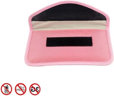 Stralingsbescherming Canvas Tas voor Mobiele Telefoon - Anti-Tracking, Anti-Spionage, Signaalblokkering (Roze)