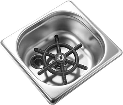 Glazenwasser - Bekerreiniger Sproeibekerwasmachine - Snel Glazen Wassen - Geen Stroom Nodig - 19.99 x 17.98 x 12.98 cm - Zilver