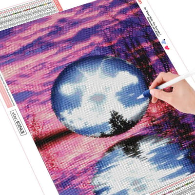 5d diamant schilderij landschap volledige ronde foto van strass diamant borduurwerk diamant 20X30 pink