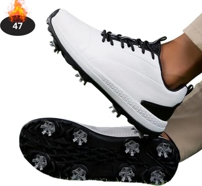 Livano Golfschoenen Heren - Golfkleding - Golfschoenen Antislip - Waterdicht - Golfen - Met Spikes - Melk - 47