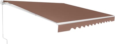 KOMFOTTEU 3 x 2,5 m Zonwering met scharnierarm, zonwering, luifel, balkonluifel, intrekbaar met handslinger, zonwering, anti-uv en waterdicht, van metaal en polyester, met instelbare hoek