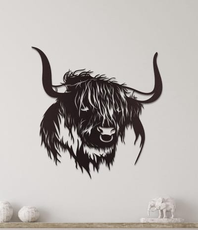 Wanddecoratie dieren | Buffel - M (40x40cm)