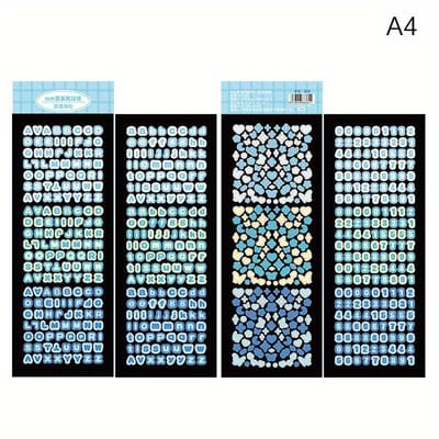4 vellen/pak Laser Bling Letter Cadeau Alfabet Sticker Decoreren Fotokaart Scrapbooking DIY Fotoalbum Kantoorartikelen