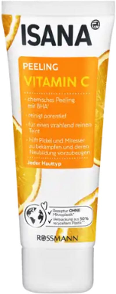 ISANA Vitamine C Peeling | 1x 75 ml - Vitamine C Scrub met BHA - Reinigt diep in de poriën - Voor ieder huidtype - Vitamin C Peeling Scrub